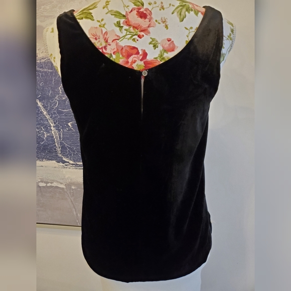 Vince Black Velvet Tank Top Small Sheer Underlay - Picture 8 of 10